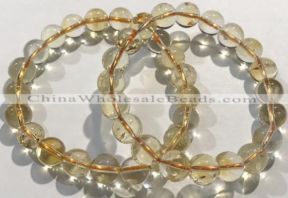 CGB4030 7.5 inches 9mm round citrine beaded bracelets wholesale