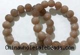 CGB4062 7.5 inches 12mm round sunstone beaded bracelets