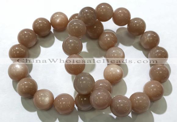 CGB4063 7.5 inches 14mm round sunstone beaded bracelets