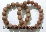 CGB4067 7.5 inches 12mm round sunstone beaded bracelets