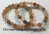 CGB4071 7.5 inches 8mm round mixed rutilated quartz beaded bracelets