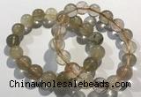 CGB4081 7.5 inches 12mm round golden rutilated quartz beaded bracelets