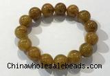 CGB4086 7.5 inches 13mm round golden rutilated quartz beaded bracelets