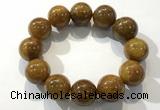 CGB4091 7.5 inches 18mm round golden rutilated quartz beaded bracelets