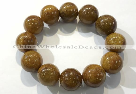 CGB4091 7.5 inches 18mm round golden rutilated quartz beaded bracelets