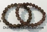 CGB4094 7.5 inches 9mm round rutilated quartz beaded bracelets