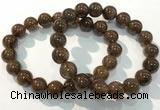 CGB4096 7.5 inches 11mm round rutilated quartz beaded bracelets