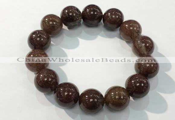 CGB4100 7.5 inches 16mm round rutilated quartz beaded bracelets