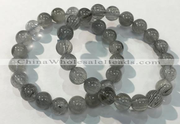 CGB4104 7.5 inches 10mm round rutilated quartz beaded bracelets