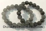 CGB4105 7.5 inches 12mm round rutilated quartz beaded bracelets