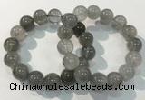 CGB4107 7.5 inches 14mm round rutilated quartz beaded bracelets