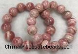 CGB4120 7.5 inches 13.5mm - 14.5mm round rhodochrosite beaded bracelets