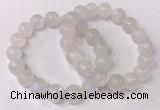 CGB4503 7.5 inches 12mm round white moonstone beaded bracelets