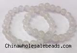 CGB4506 7.5 inches 9mm round white moonstone beaded bracelets