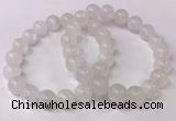 CGB4507 7.5 inches 10mm - 11mm round white moonstone beaded bracelets