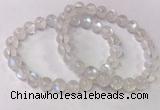 CGB4512 7.5 inches 8mm round white moonstone beaded bracelets