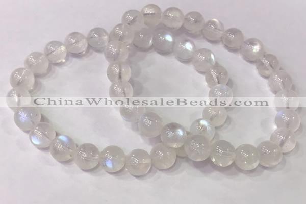CGB4512 7.5 inches 8mm round white moonstone beaded bracelets