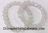 CGB4513 7.5 inches 10mm round white moonstone beaded bracelets