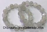 CGB4518 7.5 inches 12mm round white moonstone beaded bracelets