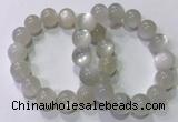 CGB4519 7.5 inches 14mm round white moonstone beaded bracelets