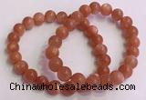 CGB4539 7.5 inches 9mm round golden sunstone beaded bracelets