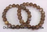 CGB4549 7.5 inches 9mm - 10mm round sunstone beaded bracelets
