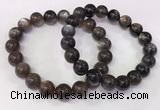 CGB4574 7.5 inches 11mm - 12mm round black sunstone beaded bracelets