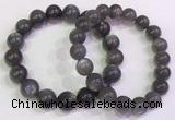 CGB4583 7.5 inches 11mm - 12mm round black sunstone beaded bracelets