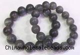 CGB4584 7.5 inches 13mm - 14mm round black sunstone beaded bracelets