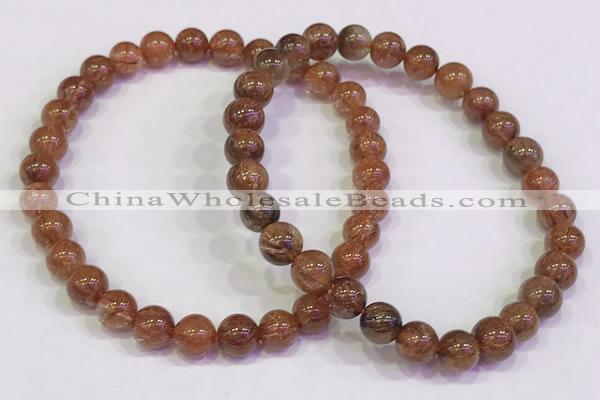 CGB4606 6mm - 7mm round golden rutilated quartz beaded bracelets