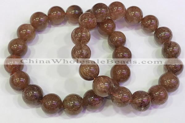 CGB4610 12mm - 13mm round golden rutilated quartz beaded bracelets