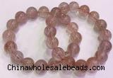 CGB4635 13mm - 14mm round red rutilated quartz beaded bracelets