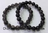 CGB4652 9mm round black rutilated quartz beaded bracelets