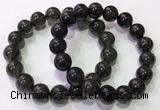 CGB4654 12mm round black rutilated quartz beaded bracelets