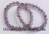 CGB4656 7.5mm - 8mm round purple phantom quartz beaded bracelets