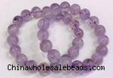 CGB4658 11mm - 12mm round purple phantom quartz beaded bracelets