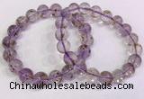 CGB4662 10mm - 11mm round purple phantom quartz beaded bracelets