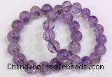 CGB4664 14mm - 15mm round purple phantom quartz beaded bracelets