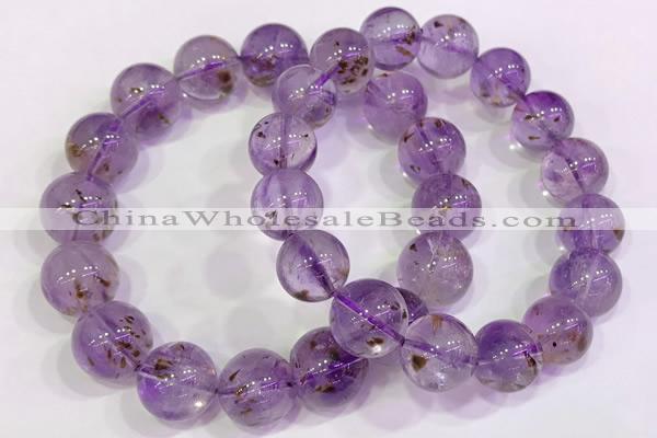 CGB4664 14mm - 15mm round purple phantom quartz beaded bracelets