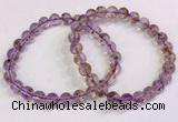 CGB4666 7mm round purple phantom quartz beaded bracelets