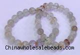 CGB4673 9mm - 10mm round green phantom quartz beaded bracelets