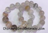 CGB4675 15mm - 16mm round green phantom quartz beaded bracelets