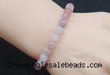 CGB5001 6mm, 8mm round pink quartz beads stretchy bracelets