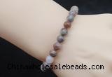 CGB5028 6mm, 8mm round flower agate beads stretchy bracelets