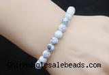 CGB5070 6mm, 8mm round white howlite beads stretchy bracelets