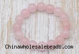 CGB5301 10mm, 12mm round rose quartz beads stretchy bracelets