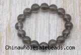 CGB5303 10mm, 12mm round smoky quartz beads stretchy bracelets