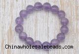 CGB5309 10mm, 12mm round light amethyst beads stretchy bracelets