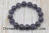 CGB5310 10mm, 12mm round grade AB amethyst beads stretchy bracelets