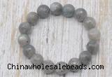 CGB5317 10mm, 12mm faceted round labradorite beads stretchy bracelets